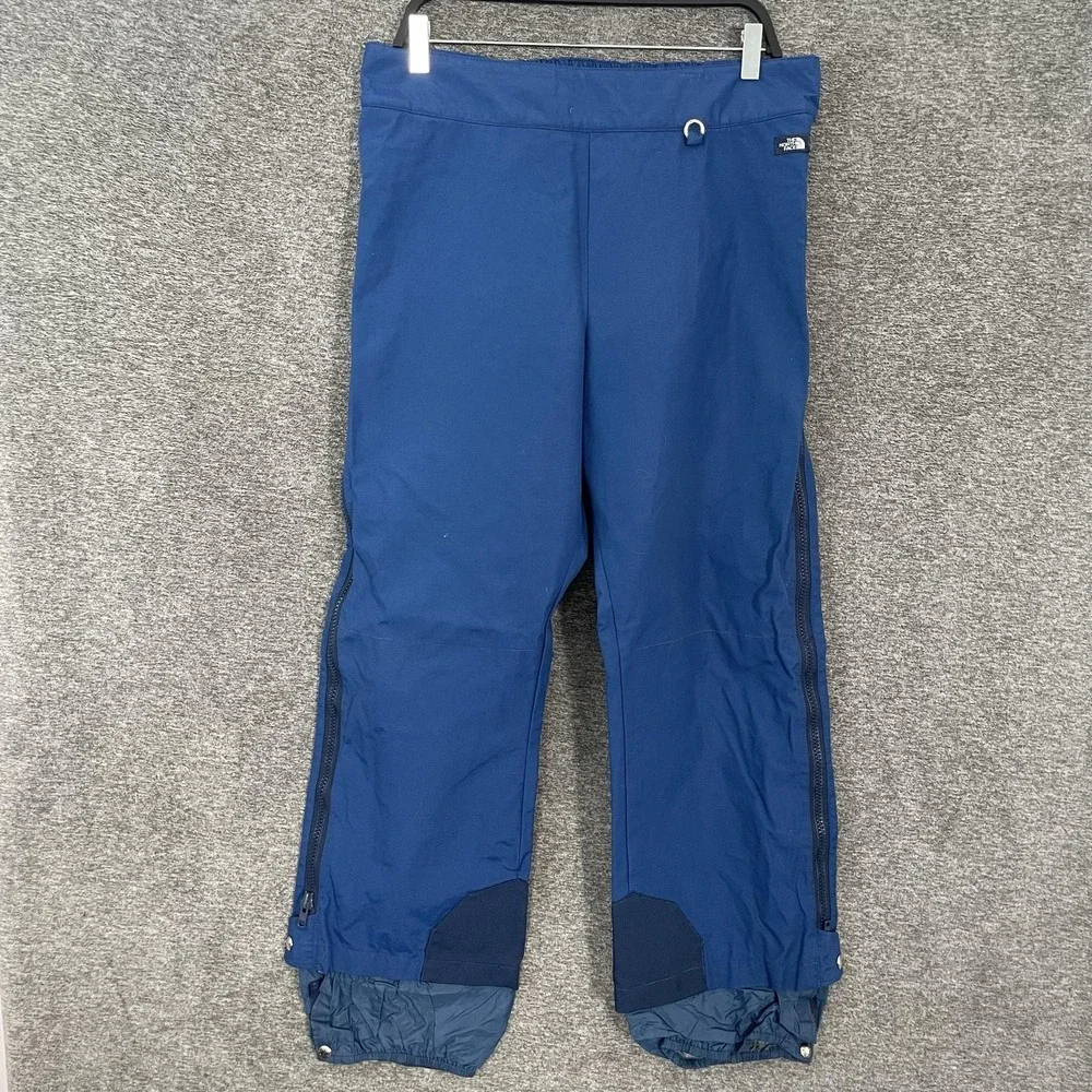 VTG The North Face Gore-Tex Ski Snow Pants Mens Large Blue Waterproof Shell Zip